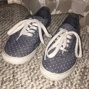 Blue polka dot sneakers